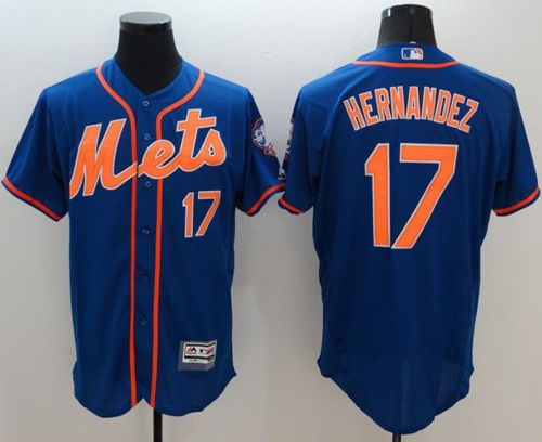 Mets #17 Keith Hernandez Blue Flexbase Authentic Collection Stitched MLB Jersey - Click Image to Close